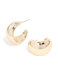 Showcasing gold chunky bubble hoop earrings with sleek, polished finish front view - link has visual effect only