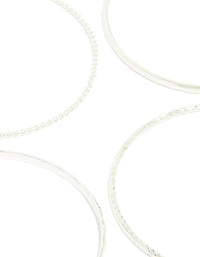 Silver Textured Bangles 4-Pack - link has visual effect only