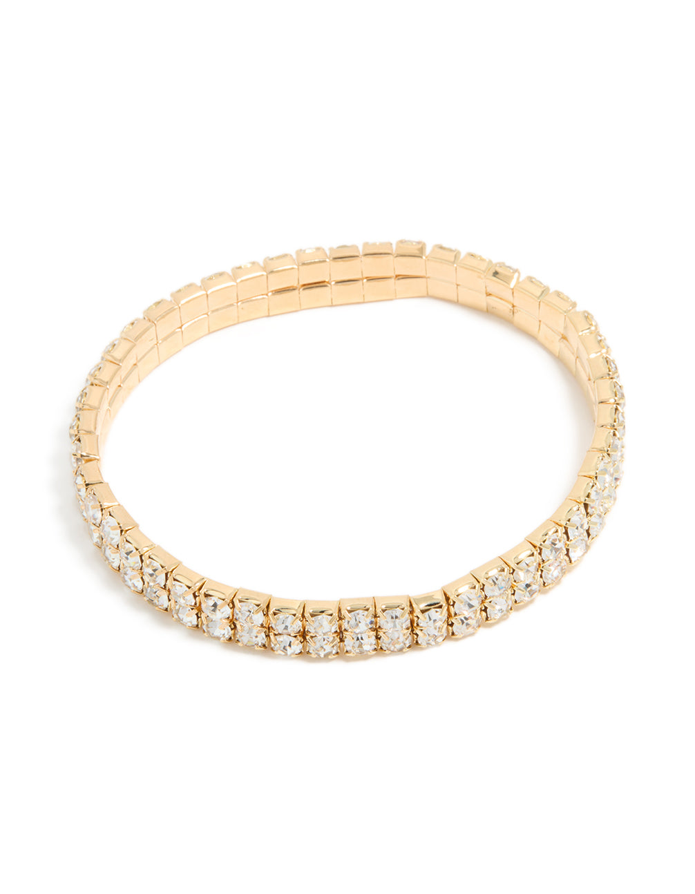 Gold Diamante Layered Stretch Bracelet