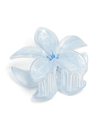 Light Blue Clear Edge Frangipani Flower Claw Clip - link has visual effect only