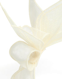 Cream Sinamay Fabric  Flower & Leaf Fascinator - link has visual effect only