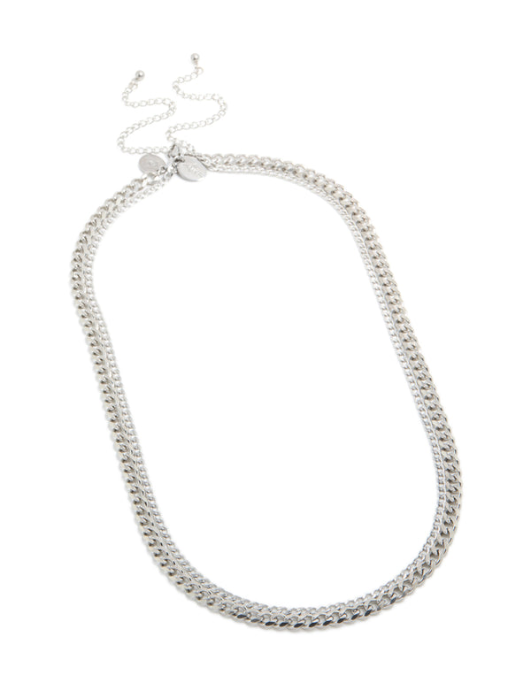 Mens Stainless Steel Mixed Chain Necklaces 2-Pack