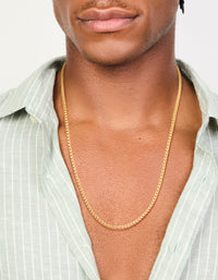 Mens Waterproof Gold Plated  Stainless Steel Mini Box Chain Necklace - link has visual effect only