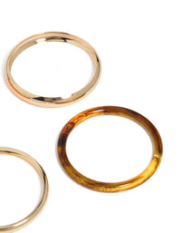 Gold & Brown Acrylic Bangles 4-Pack - link has visual effect only