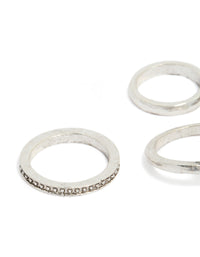 Antique Silver & Blue Gem Toe Rings Pack - link has visual effect only