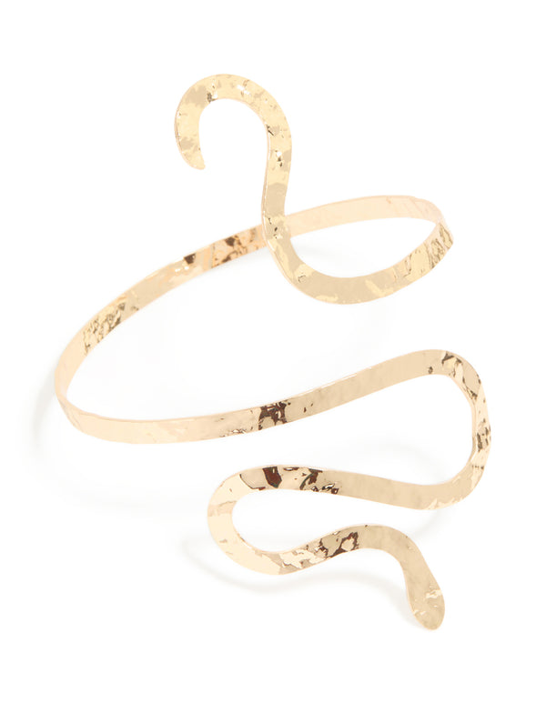 Gold Snake Swirl Arm Cuff