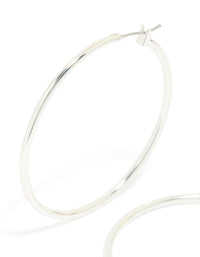 Silver Plated Large Thin Hoop Earrings - link has visual effect only