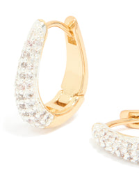 Mixed Metal Plated Small Cubic Zirconia Teardrop Huggie Earrings - link has visual effect only