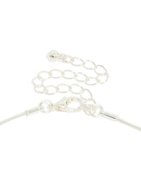 Silver Plated Puffy Square Pendant Necklace - link has visual effect only
