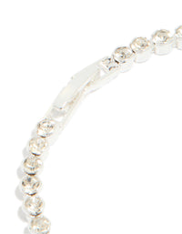 Silver Plated Diamante Tennis Bracelet - link has visual effect only