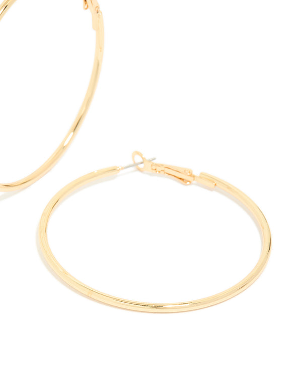 Gold Plated Thin Hoop Earrings