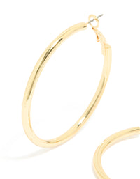 Gold Plated Thick Hoop Earrings - link has visual effect only