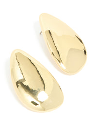 Gold Plated Organic Teardrop Statement Earrings - link has visual effect only