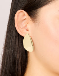 Gold Plated Organic Teardrop Statement Earrings - link has visual effect only