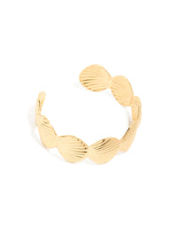 Gold Plated Shell Statement Wrist Cuff - link has visual effect only