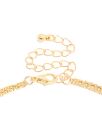 Gold Plated Cubic Zirconia Evil Eye & Circle Layered Necklace - link has visual effect only