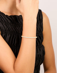 Gold Plated Cubic Zirconia Pavé Toggle Bracelet - link has visual effect only
