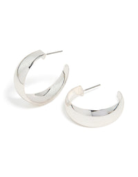 Silver Open Chubby Hoop Earrings - link has visual effect only