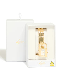 Gold Padlock Watch  Bracelet - link has visual effect only