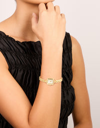 Gold Egyptian Link Mini Watch - link has visual effect only