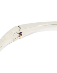 Silver Cubic Zirconia Circle Hinged Bangle - link has visual effect only