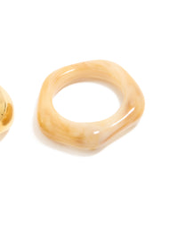 Waterproof Gold Plated Stainless Steel & Acrylic Stacking Rings 3-Pack - link has visual effect only