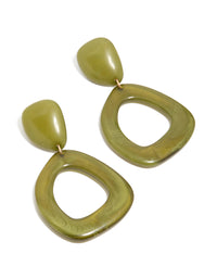 Organic Green Acrylic Open Oval Drop Earrings - link has visual effect only
