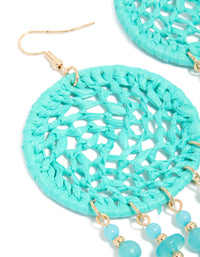 Light Blue Fabric Dreamcatcher Drop Earrings - link has visual effect only