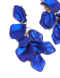 Blue Coated Petal Drop Earrings - link has visual effect only