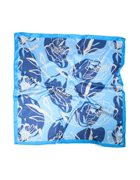 Dark Blue Fabric & Grey Flower Outline Scarf - link has visual effect only