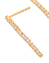 Gold Plated Sterling Silver Cubic Zirconia Drop Earrings - link has visual effect only
