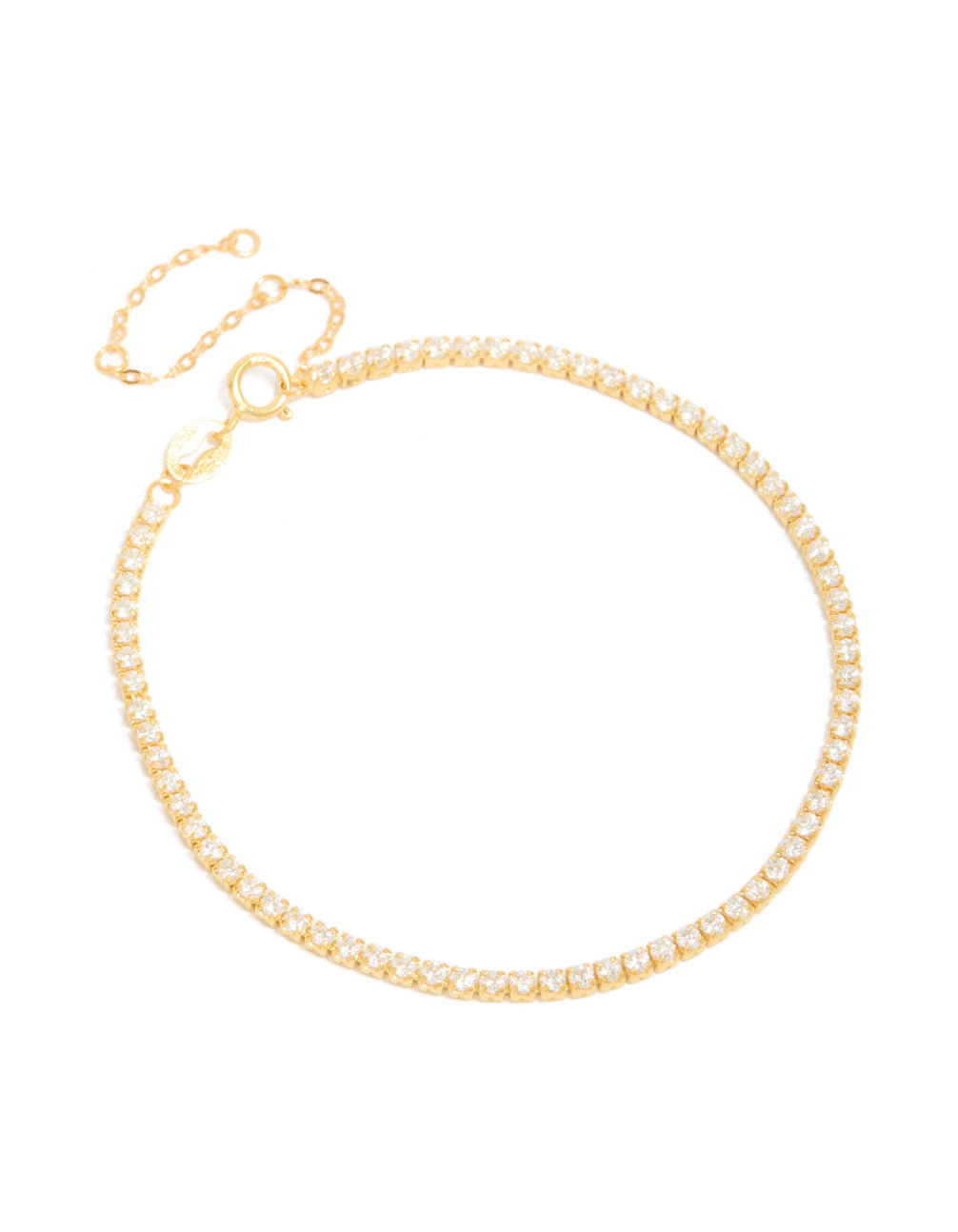 Gold Plated Sterling Silver Cubic Zirconia Tennis Bracelet