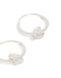 Sterling Silver Cubic Zirconia Knotted Hoop Earrings - link has visual effect only