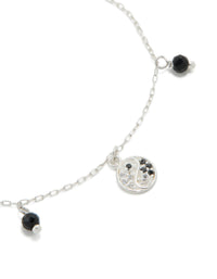 Sterling Silver Cubic Zirconia Yin & Yang Charm Bracelet - link has visual effect only