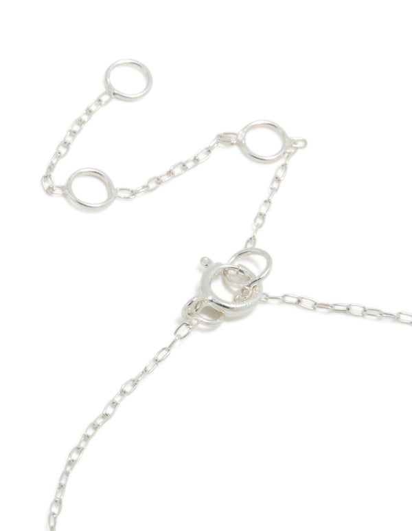Sterling Silver Cubic Zirconia Yin & Yang Charm Bracelet