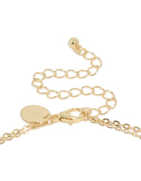 Gold Plated Pink & Blue Stones Layered Necklace - link has visual effect only
