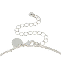 Silver Plated Cubic Zirconia Double Layered Heart Pendant Necklace - link has visual effect only