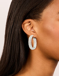 Silver Diamante Hoop Earrings - link has visual effect only
