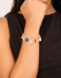 Gold Evil Eye & Chilli Charm Bracelet - link has visual effect only