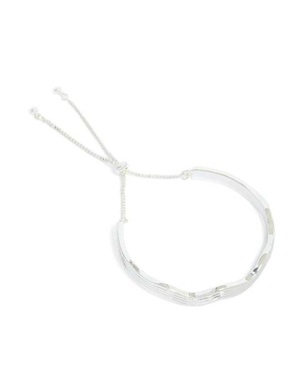 Silver Wavy Toggle Bangle