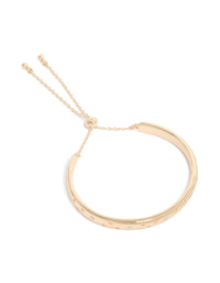 Crafted from gold celestial diamante toggle bangle front view - link has visual effect only