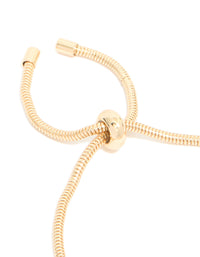 Gold White Flower Charm Trio Toggle Bracelet - link has visual effect only