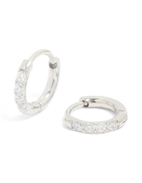 Kids Surgical Steel Cubic Zirconia Sleeper Earrings - link has visual effect only