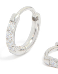 Kids Surgical Steel Cubic Zirconia Sleeper Earrings - link has visual effect only