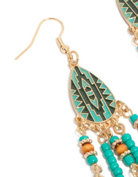Blue Feather & Beaded Drop Earrings - link has visual effect only