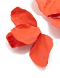 Orange Coated Metal Flower Petal Drop Earrings - link has visual effect only