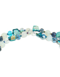 Blue Irregular Beaded Double Layered Necklace - link has visual effect only