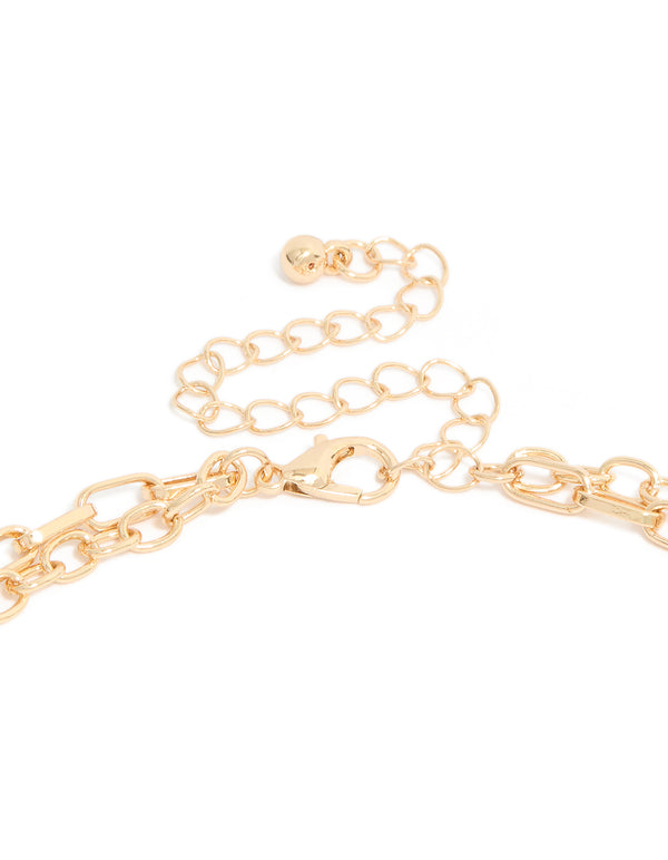 Gold Evil Eye & Sea Charm Layered  Necklace