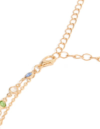 Discover a gold embellished waisted belt with red lime green and skyblue stones detail view - link has visual effect only
