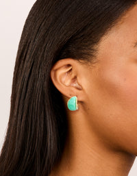 Gold Light Pink & Blue Enamel Bubble Hoop Earrings 3-Pack - link has visual effect only